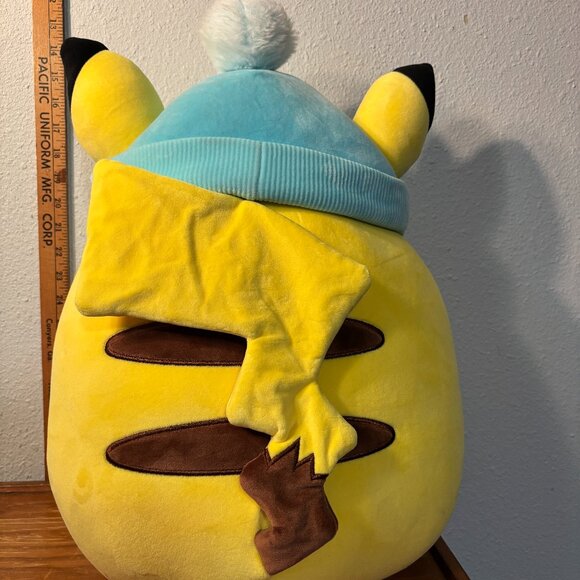 NWT Pokemon Nintendo 2024 Holiday 20" Pikachu w Winter Hat Squishmallow - Picture 2 of 7